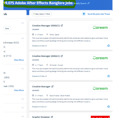 Adobe After Effects internship jobs in Al Abdali