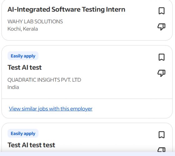 AI Testing & Automation internship jobs in Al Abdali