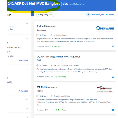 ASP.NET MVC internship jobs in Al Jahra