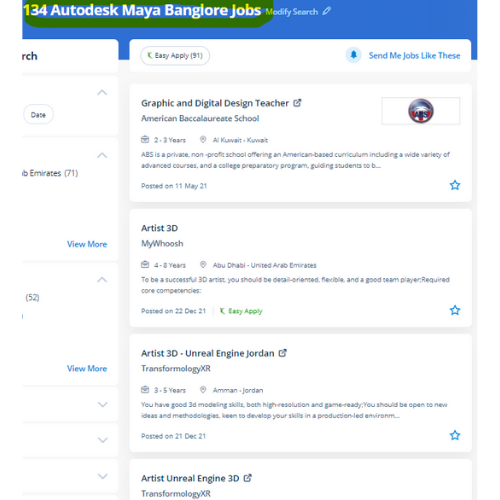 Autodesk Maya internship jobs in Mangaf