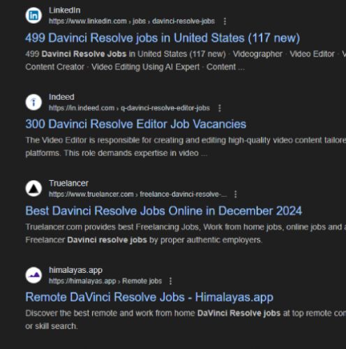 Davinci Resolve internship jobs in Hawally