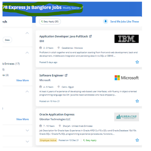 Express JS internship jobs in Al Abdali