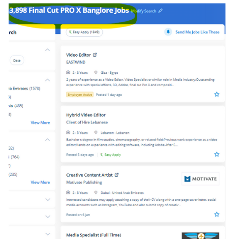 Final Cut Pro X internship jobs in Sabah Al Salem