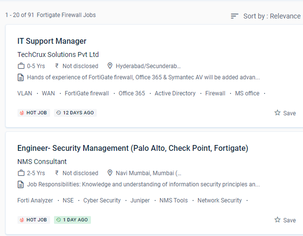Fortinet Firewall internship jobs in Hawally