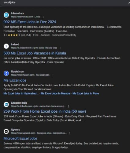 Microsoft Excel internship jobs in Mangaf