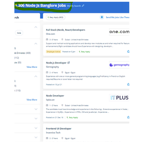 Node JS internship jobs in Ahmadi