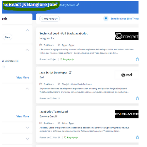 React JS internship jobs in Sabah Al Salem